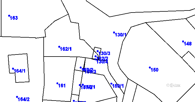 Parcela st. 130/3 v KÚ Borkovany, Katastrální mapa