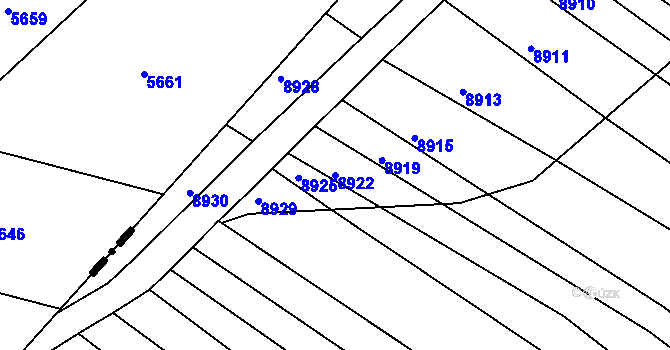 Parcela st. 8922 v KÚ Borkovany, Katastrální mapa