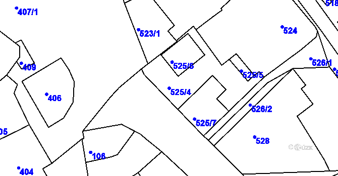 Parcela st. 525/4 v KÚ Borkovany, Katastrální mapa