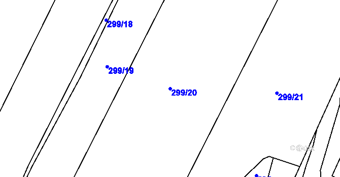 Parcela st. 299/20 v KÚ Borkovice, Katastrální mapa