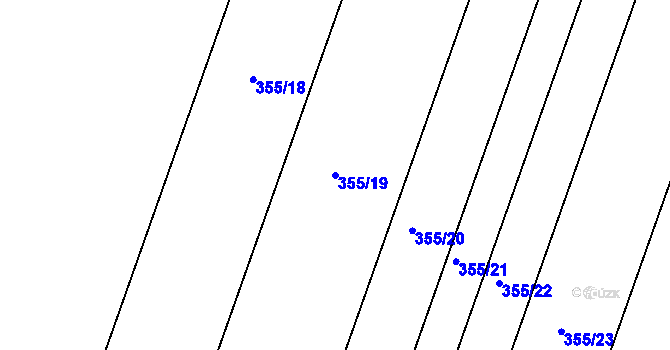 Parcela st. 355/19 v KÚ Borkovice, Katastrální mapa