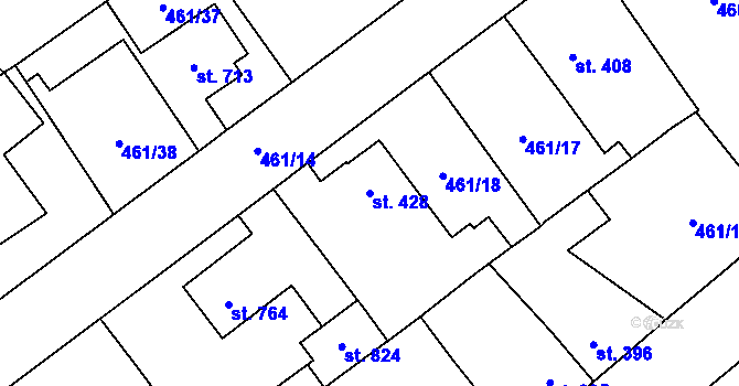 Parcela st. 428 v KÚ Borohrádek, Katastrální mapa