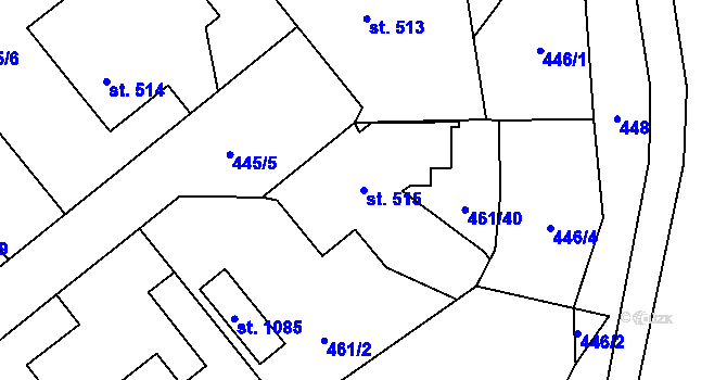Parcela st. 515 v KÚ Borohrádek, Katastrální mapa