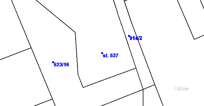 Parcela st. 537 v KÚ Borohrádek, Katastrální mapa