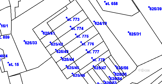 Parcela st. 776 v KÚ Borohrádek, Katastrální mapa
