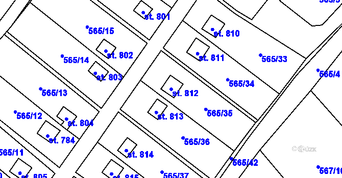 Parcela st. 812 v KÚ Borohrádek, Katastrální mapa