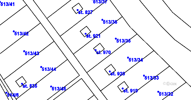 Parcela st. 970 v KÚ Borohrádek, Katastrální mapa