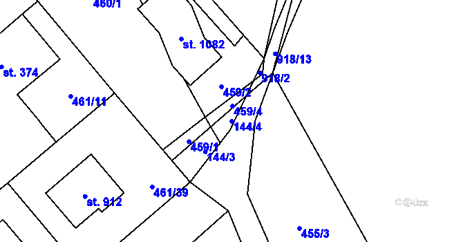 Parcela st. 144/4 v KÚ Borohrádek, Katastrální mapa
