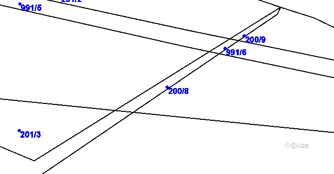 Parcela st. 200/8 v KÚ Borohrádek, Katastrální mapa