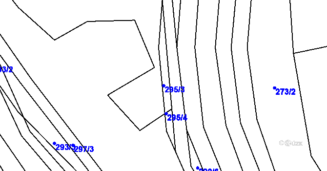 Parcela st. 295/3 v KÚ Borohrádek, Katastrální mapa