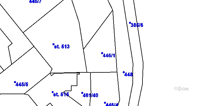 Parcela st. 446/1 v KÚ Borohrádek, Katastrální mapa