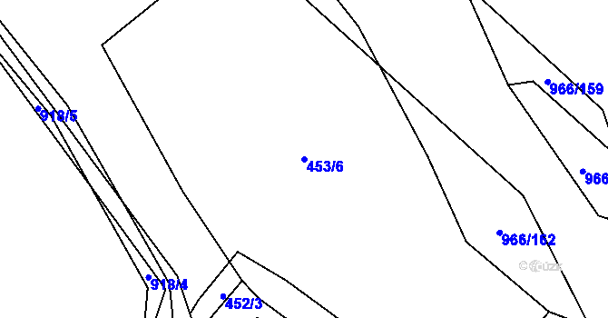 Parcela st. 453/6 v KÚ Borohrádek, Katastrální mapa