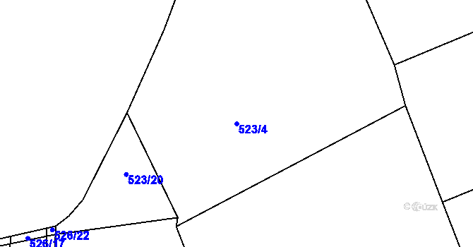 Parcela st. 523/4 v KÚ Borohrádek, Katastrální mapa