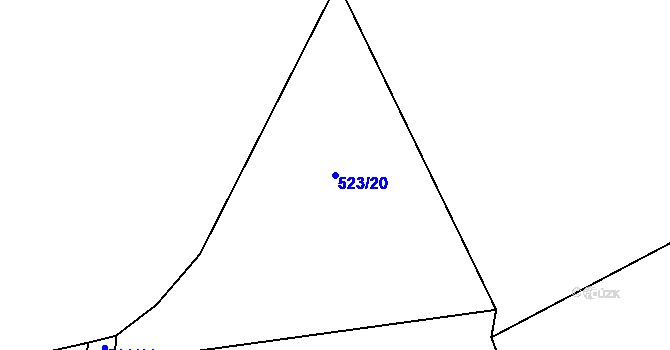 Parcela st. 523/20 v KÚ Borohrádek, Katastrální mapa