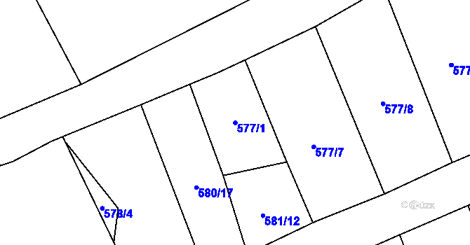 Parcela st. 577/1 v KÚ Borohrádek, Katastrální mapa