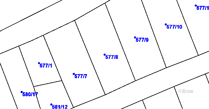 Parcela st. 577/8 v KÚ Borohrádek, Katastrální mapa