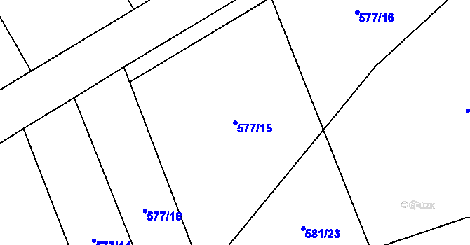 Parcela st. 577/15 v KÚ Borohrádek, Katastrální mapa