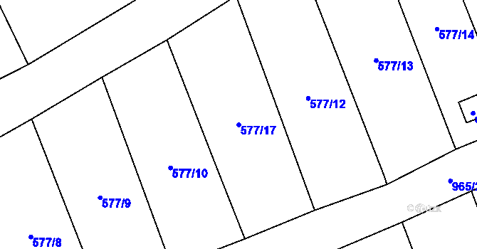 Parcela st. 577/17 v KÚ Borohrádek, Katastrální mapa