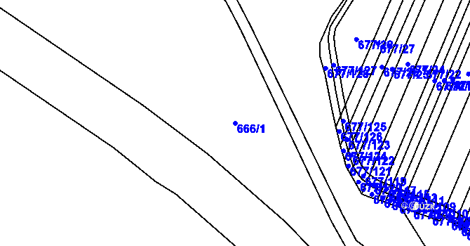 Parcela st. 666/1 v KÚ Borohrádek, Katastrální mapa