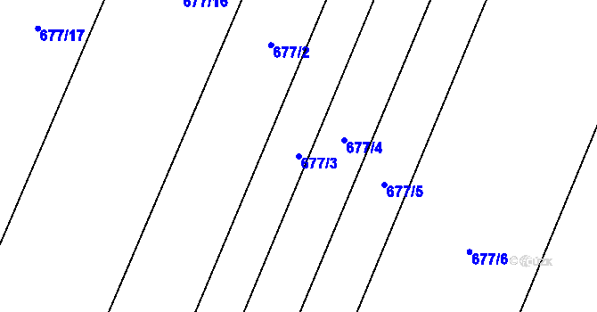 Parcela st. 677/3 v KÚ Borohrádek, Katastrální mapa