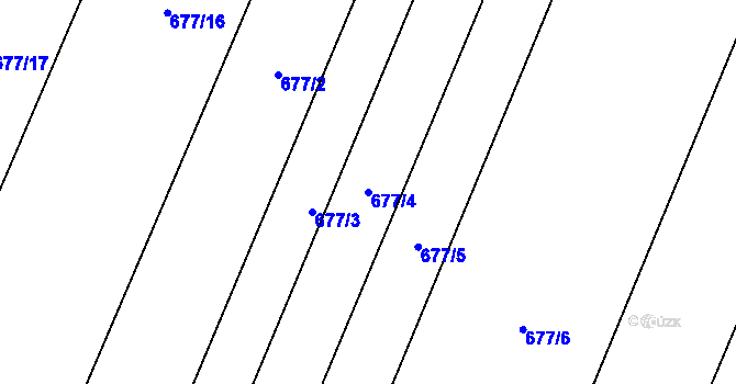 Parcela st. 677/4 v KÚ Borohrádek, Katastrální mapa