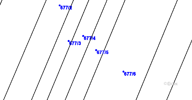 Parcela st. 677/5 v KÚ Borohrádek, Katastrální mapa