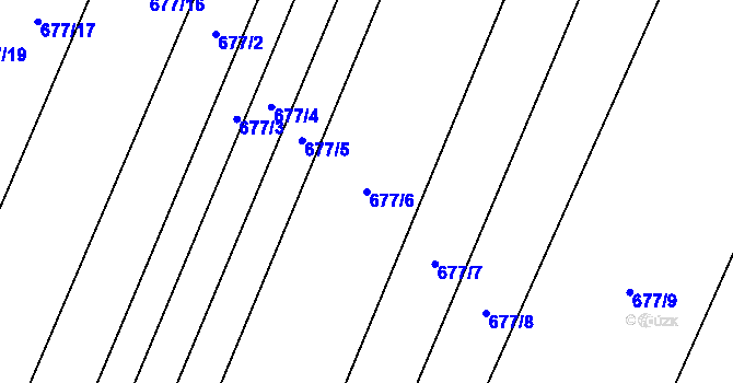 Parcela st. 677/6 v KÚ Borohrádek, Katastrální mapa