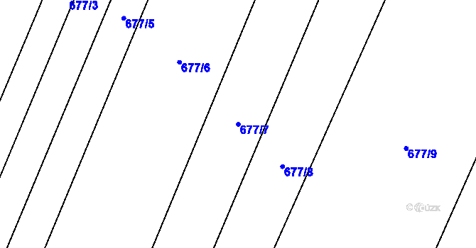 Parcela st. 677/7 v KÚ Borohrádek, Katastrální mapa