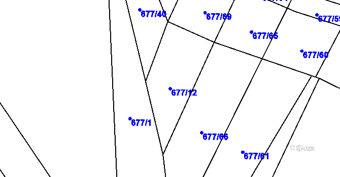 Parcela st. 677/12 v KÚ Borohrádek, Katastrální mapa