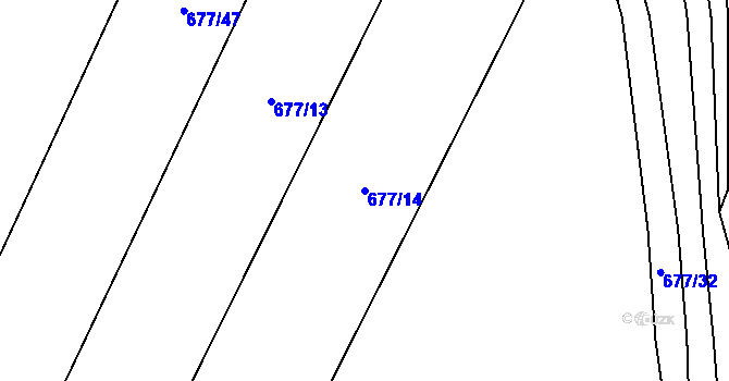 Parcela st. 677/14 v KÚ Borohrádek, Katastrální mapa