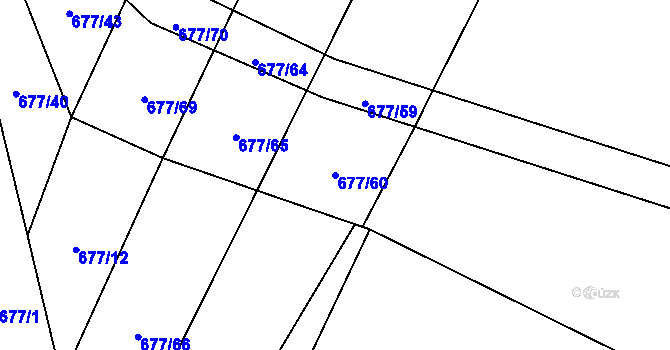 Parcela st. 677/60 v KÚ Borohrádek, Katastrální mapa