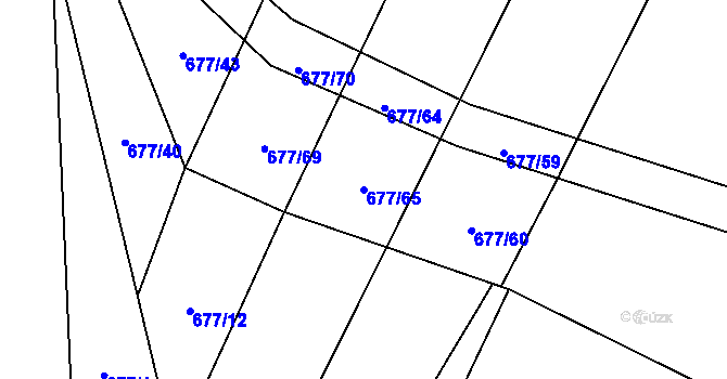 Parcela st. 677/65 v KÚ Borohrádek, Katastrální mapa