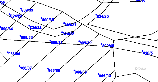 Parcela st. 809/39 v KÚ Borohrádek, Katastrální mapa