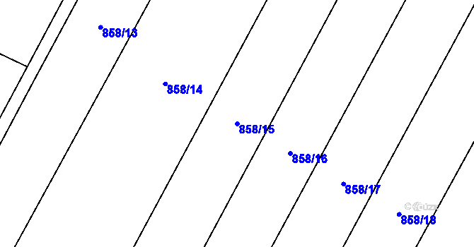 Parcela st. 858/15 v KÚ Borohrádek, Katastrální mapa