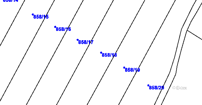 Parcela st. 858/18 v KÚ Borohrádek, Katastrální mapa