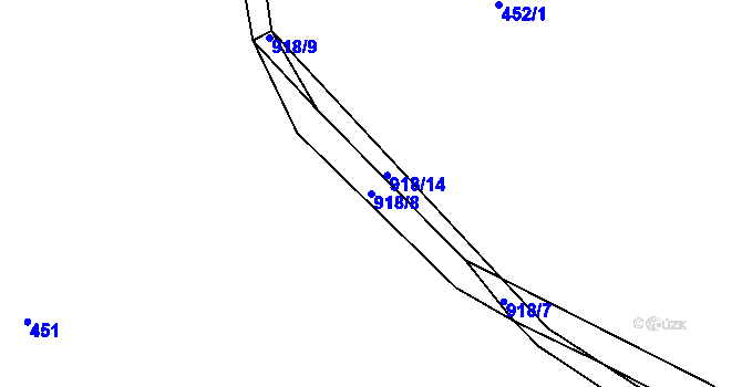 Parcela st. 918/8 v KÚ Borohrádek, Katastrální mapa