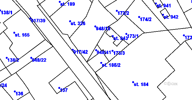 Parcela st. 948/41 v KÚ Borohrádek, Katastrální mapa