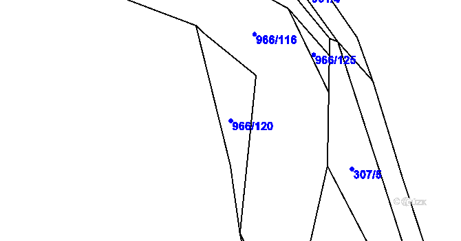 Parcela st. 966/120 v KÚ Borohrádek, Katastrální mapa