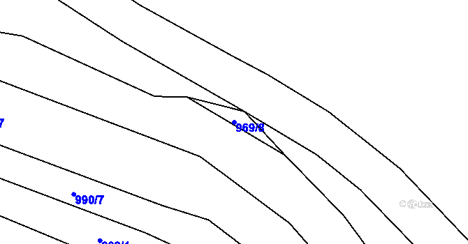 Parcela st. 969/8 v KÚ Borohrádek, Katastrální mapa