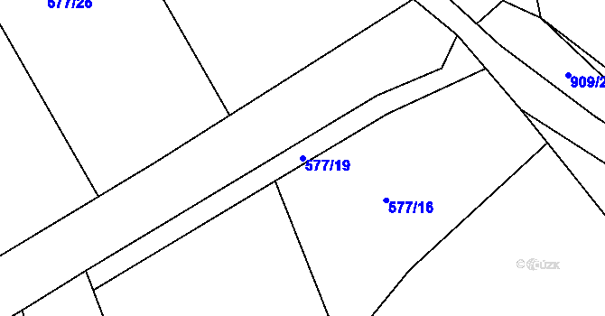 Parcela st. 577/19 v KÚ Borohrádek, Katastrální mapa