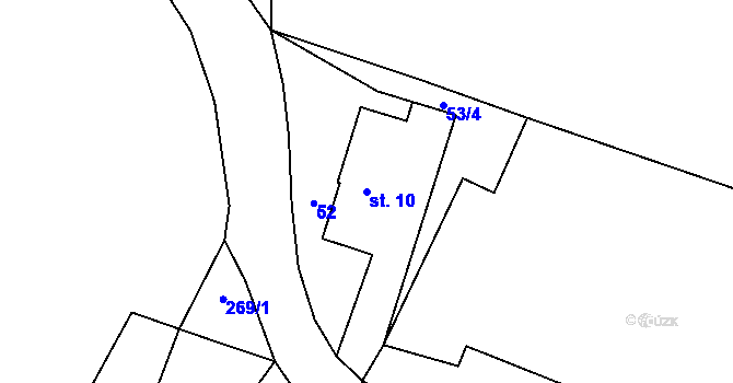 Parcela st. 10 v KÚ Šachov u Borohrádku, Katastrální mapa