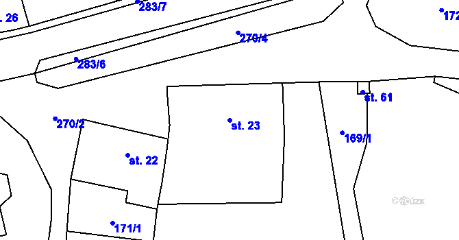 Parcela st. 23 v KÚ Šachov u Borohrádku, Katastrální mapa