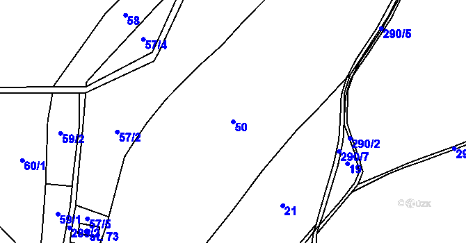 Parcela st. 50 v KÚ Šachov u Borohrádku, Katastrální mapa