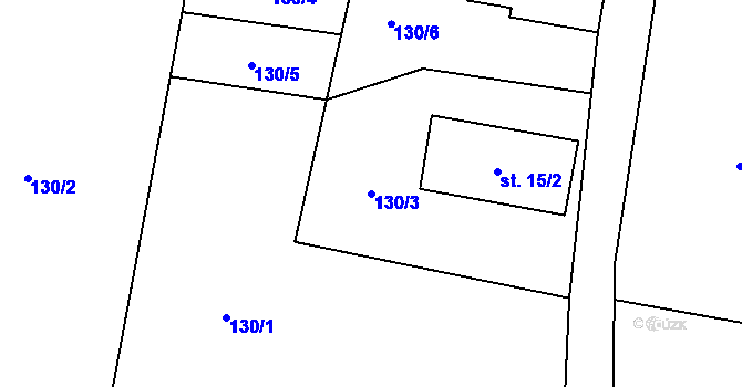 Parcela st. 130/3 v KÚ Šachov u Borohrádku, Katastrální mapa