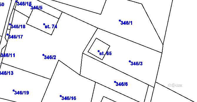 Parcela st. 65 v KÚ Borotice, Katastrální mapa
