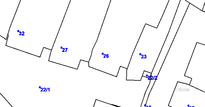 Parcela st. 26 v KÚ Borotice nad Jevišovkou, Katastrální mapa