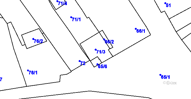 Parcela st. 71/3 v KÚ Borotice nad Jevišovkou, Katastrální mapa