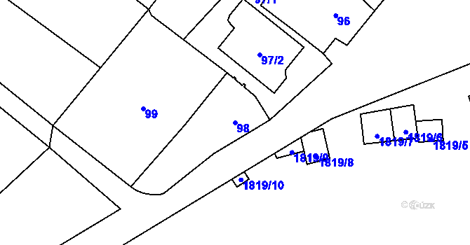 Parcela st. 98 v KÚ Borotice nad Jevišovkou, Katastrální mapa