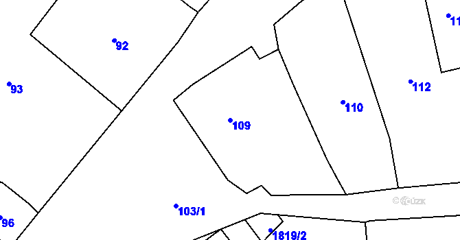 Parcela st. 109 v KÚ Borotice nad Jevišovkou, Katastrální mapa