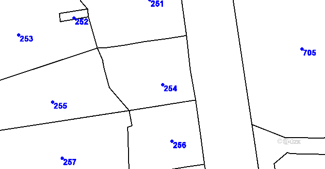 Parcela st. 254 v KÚ Borotice nad Jevišovkou, Katastrální mapa